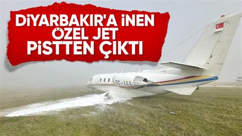 Diyarbakır’da özel jet pistten çıktı
